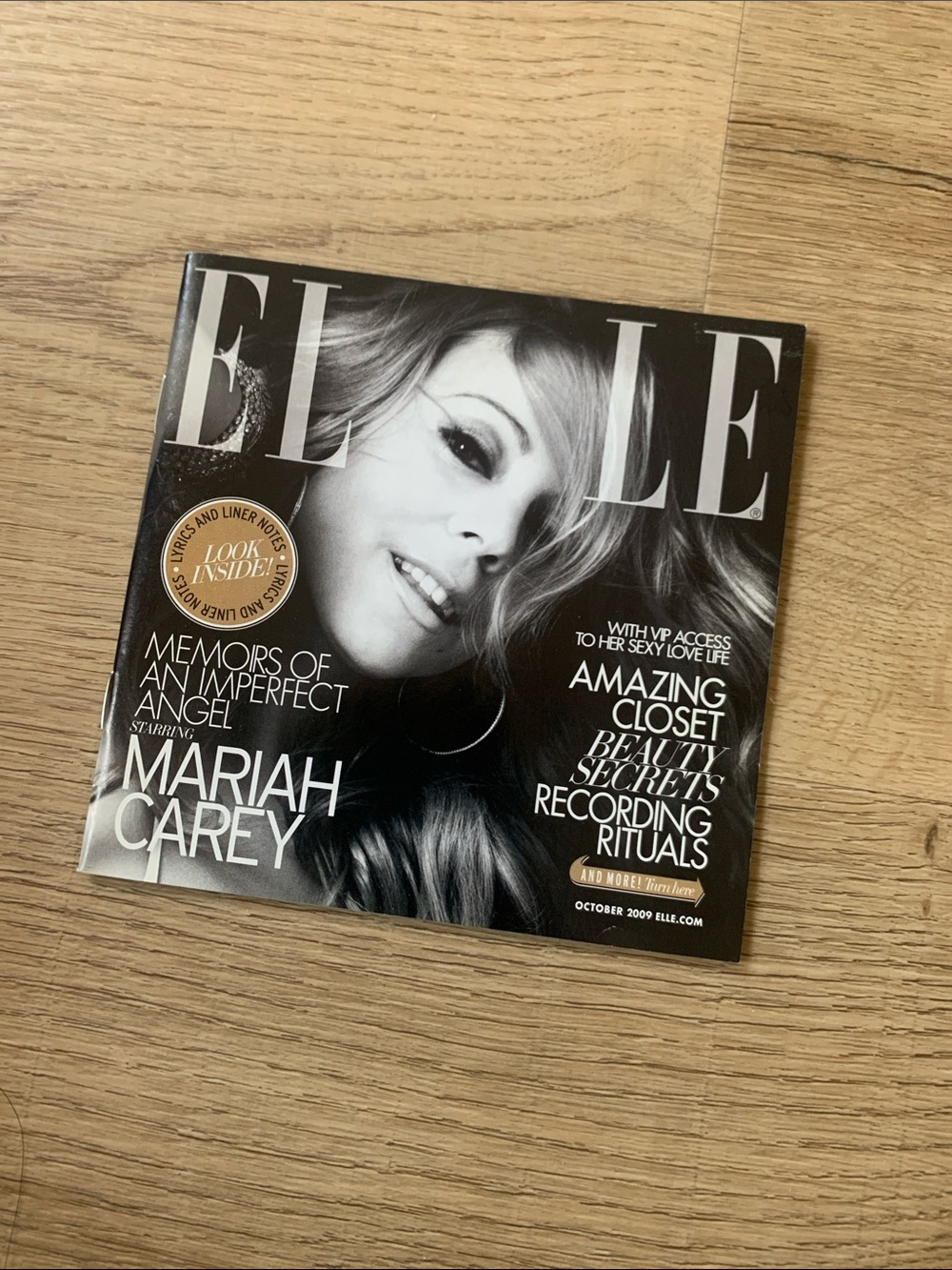 Mini Elle Magazine Beauty Issue - Black & White Cover Featuring Mariah Carey